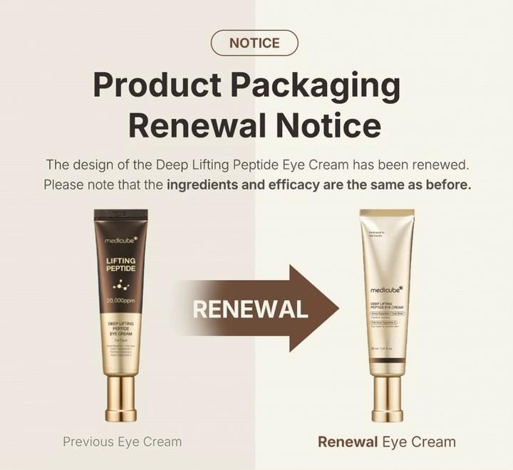 Produktbild Medicube Deep Lifting Peptide Eye Cream (Augenpflege Crème, Nacht, Tag, 30 ml)