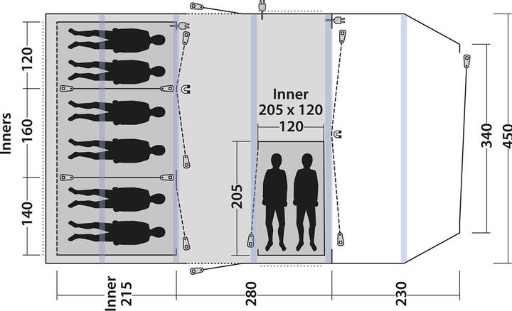 Produktbild Outwell Queensdale 8PA Zelt (Tunnelzelt, 37.90 kg)