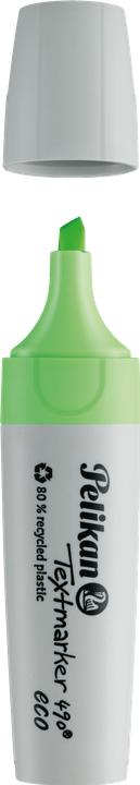 Actual product image Pelikan Highlighter 490 eco on neon green (Neon Green, 5 mm, 1 x)