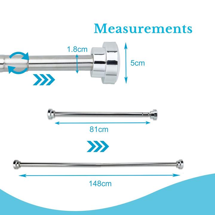 Actual product image Intirilife Telescopic rod in SILVER 85 - 140 cm