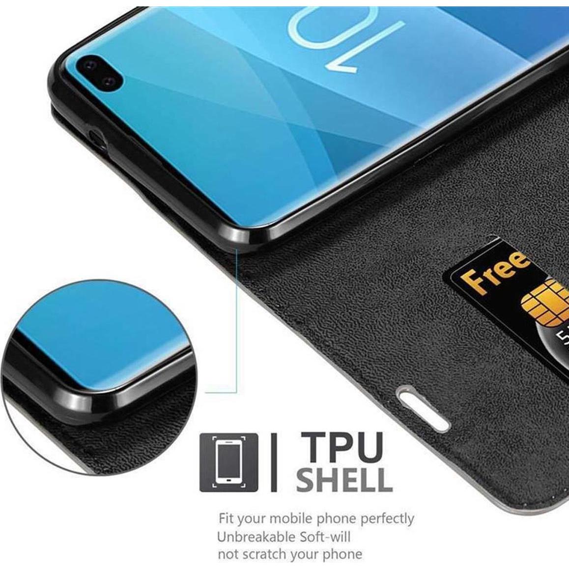Thumbnail - Cadorabo Book Invisible Magnet Cover (Samsung Galaxy S10+), Smartphone Hülle, Braun