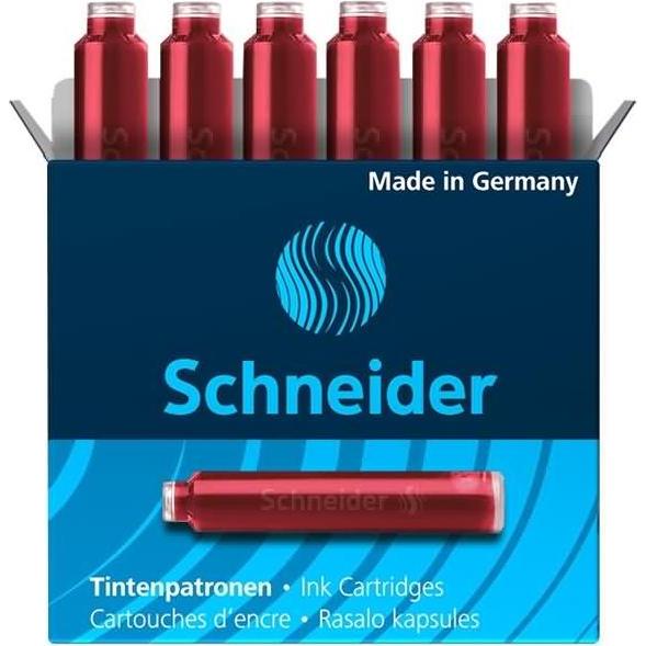 Schneider, Ersatzpatrone, Tintenpatrone 6ST rot (Tintenfass, Rot)