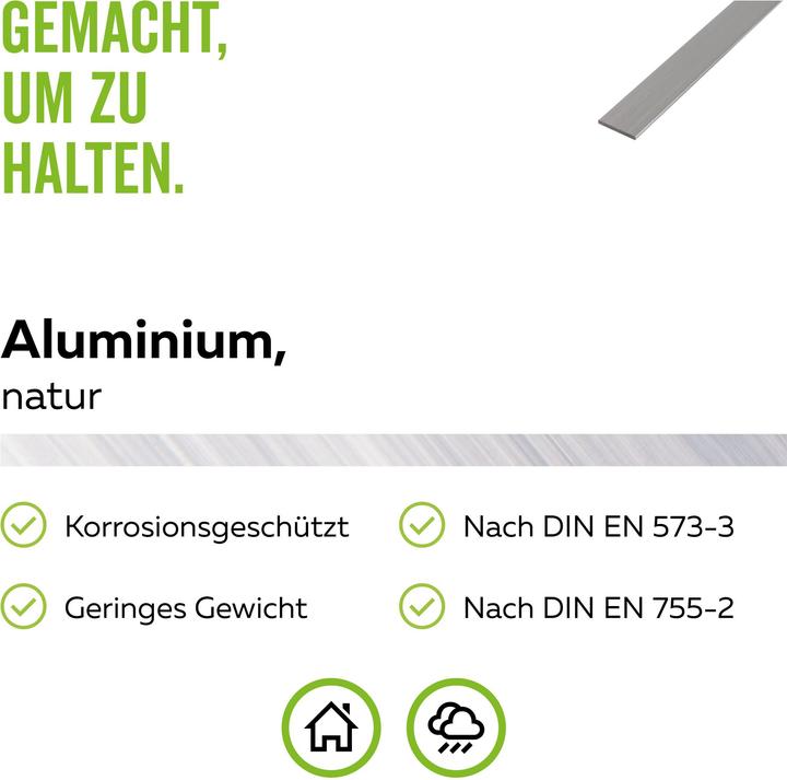 Image du produit Alberts Profilé BA,plat,ALU,naturel,80x3/1m Bundle-Set 4x473990