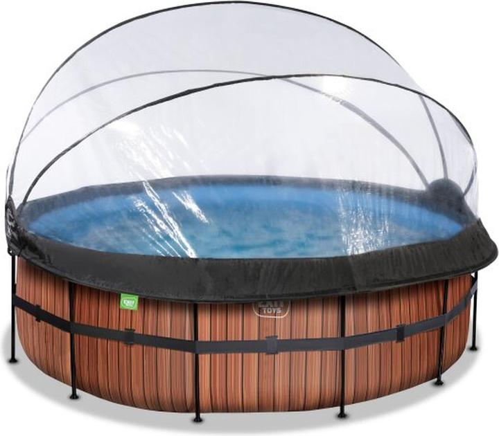 Actual product image Exit Round frame pool 427x122 cm with sun canopy and sand filter pump