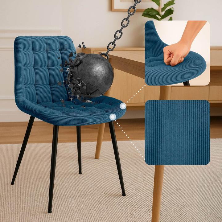 Actual product image CLP Sardna dining chair upholstered in corduroy with backrest