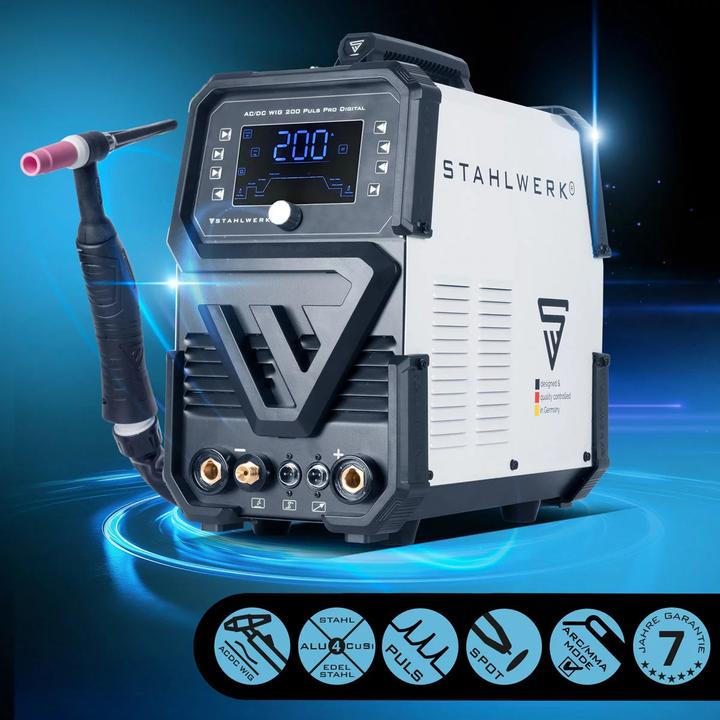 Actual product image Stahlwerk Shielding gas welder AC/DC TIG 200 Puls Pro Digital Spot 200 A