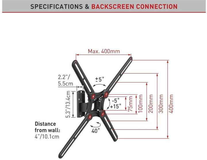 Actual product image Barkan Wall mount WH-BM320 13-65 - max 40 kg (Wall, 40 kg, 13" - 65")