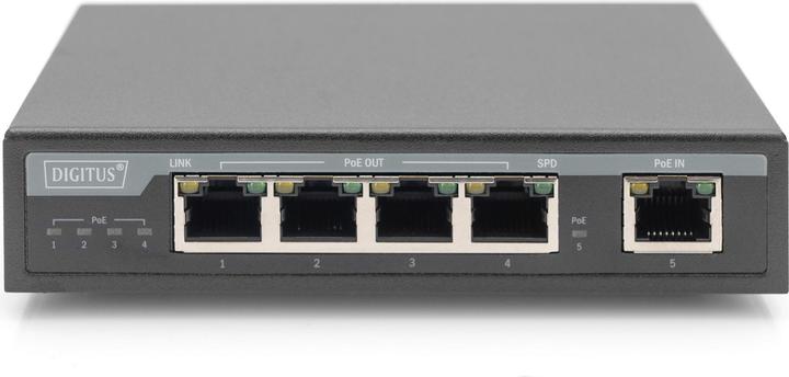 Produktbild Digitus 4-Port Gigabit 4PPoE Extender, 802.3at, 60 W (5 Ports)