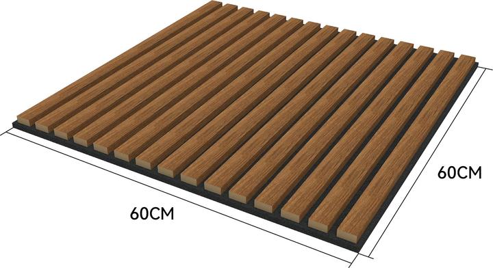 Produktbild neu.holz Akustik-Wandpaneel 16er Set Vang 60x60 cm Teakoptik ()