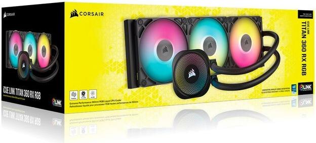 Image du produit Corsair iCUE LINK TITAN 360 RX RGB AIO, Radiateur 360mm, Refroidisseur CPU liquide