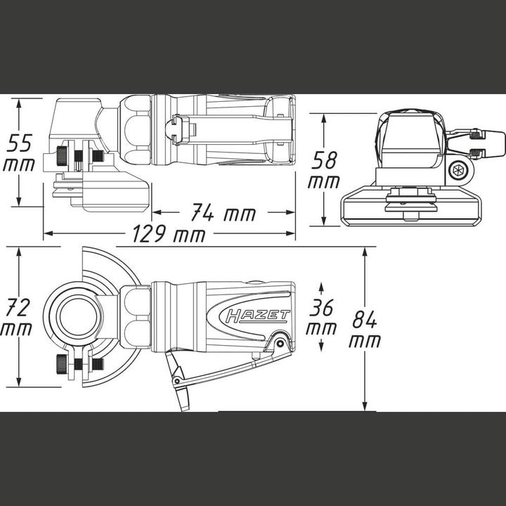 Immagine prodotto HAZET Mini smerigliatrice angolare 9033M-7 (59 mm)