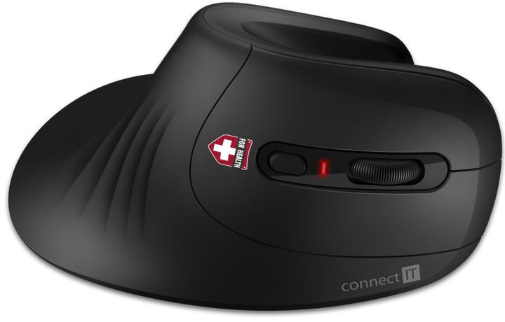 Actual product image Connectit CONNECT IT FOR HEALTH ergonomic vertical mouse (+ 1x free AA battery), wireless, black (Wireless)