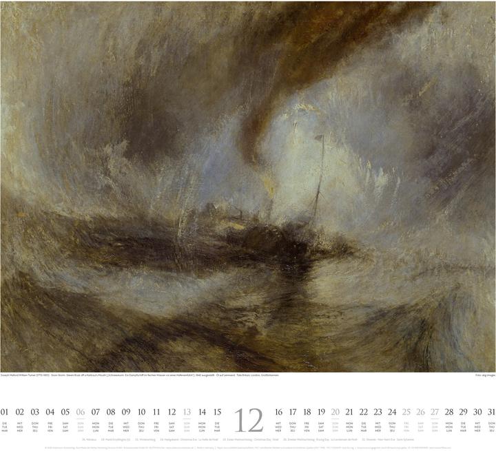 Actual product image William Turner Kalender 2026 (54 x 48 cm)