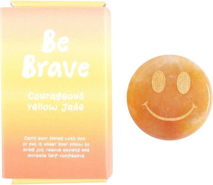 Produktbild Something Different DekoKristall Be Brave Jadegrün Glückliches Gesicht