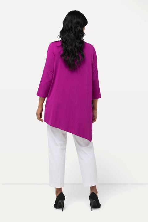 Actual product image Ulla Popken Asymmetric Layered 3/4 Sleeve Slinky Shirt (50, 52)