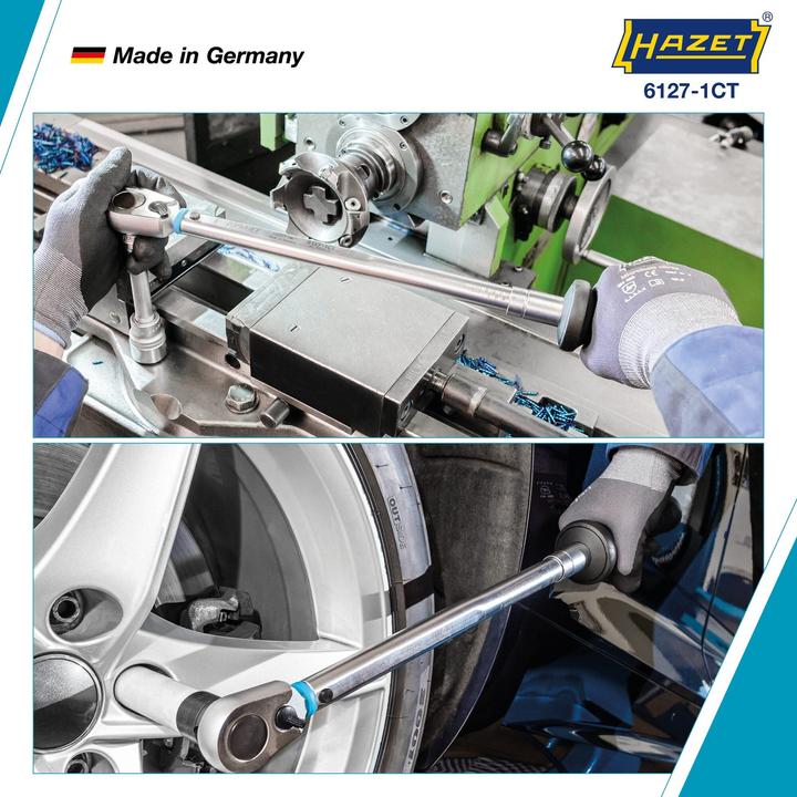 Produktbild HAZET Drehmomentschlüssel ∙ US-STANDARD 6127-1CT ∙ Nm min-max: 54.2 - 271.2 Nm ∙ lbf min-max: 40 - … (1/2", 40 Nm, 200 Nm)