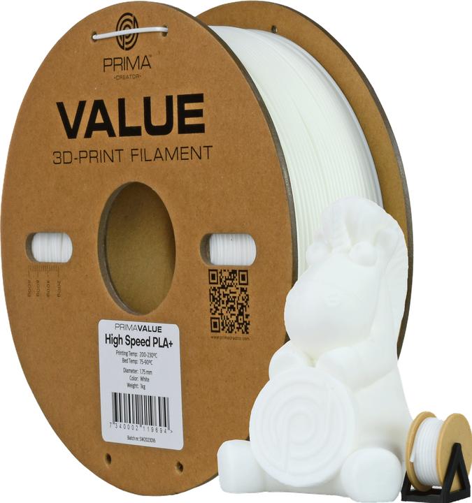 Image du produit Prima Creator PrimaValue PLA+ High Speed -filamentti 3D -tulostimeen,, harmaa (PLA, 1.75 mm, 1000 g, Gris)