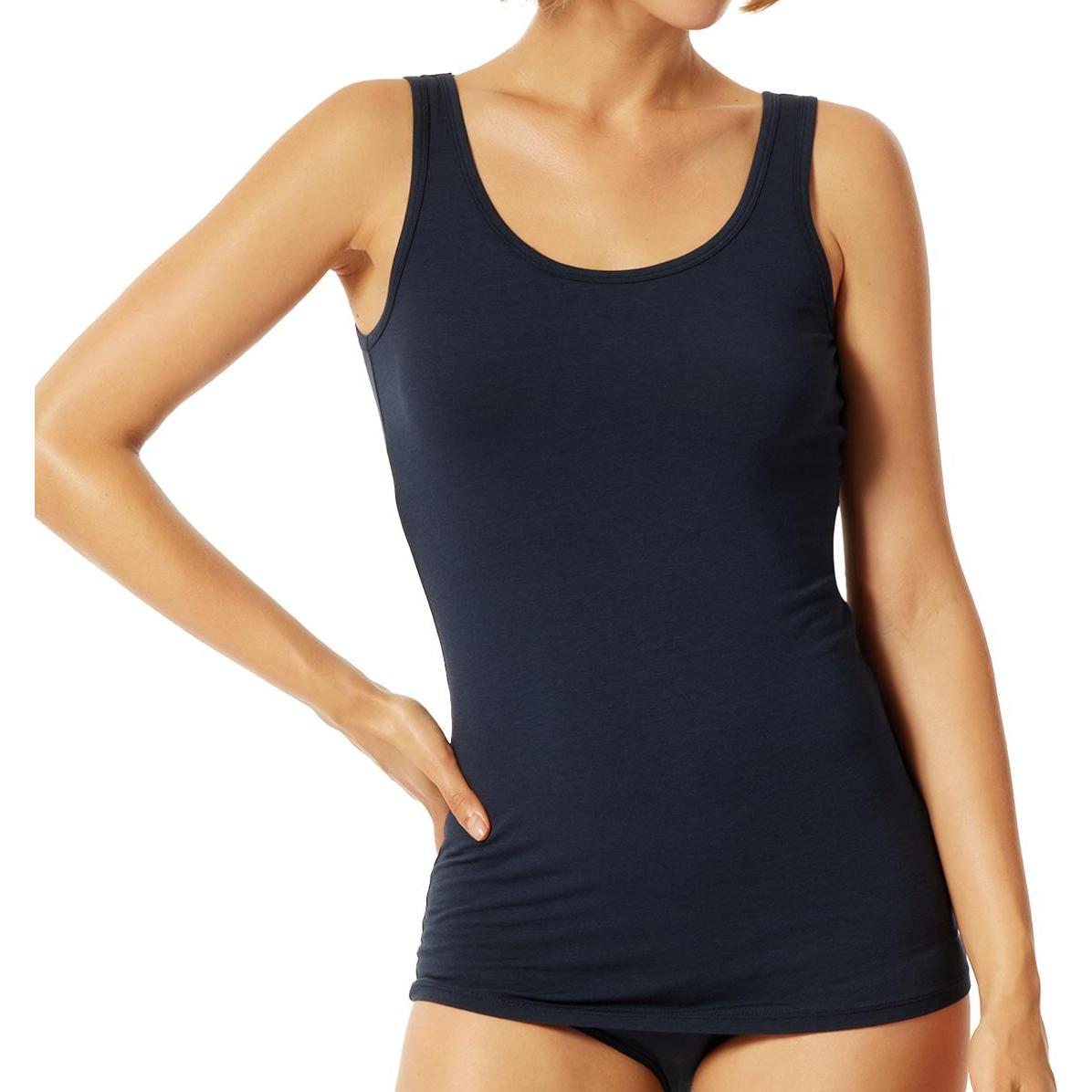 Thumbnail - Uncover by Schiesser, Damen, Shirt, 4er Pack Basic Unterhemd / Tanktop, Blau, (S)