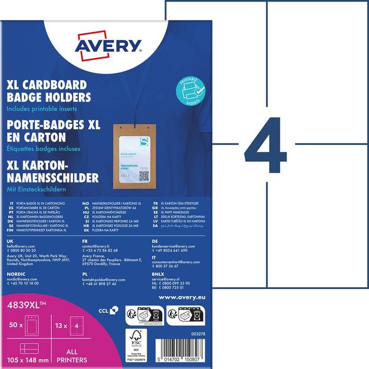 Actual product image Avery Large name badge pockets