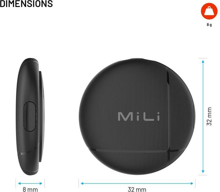 Actual product image Fixed LiTag with Find My and Find Hub support, black (Android, Apple, iOS)