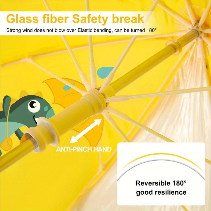 Produktbild Alopini 1pc Cartoon Dinosaurier Kinder Regenschirm, wasserdicht Hand öffnen, niedlichen Stil