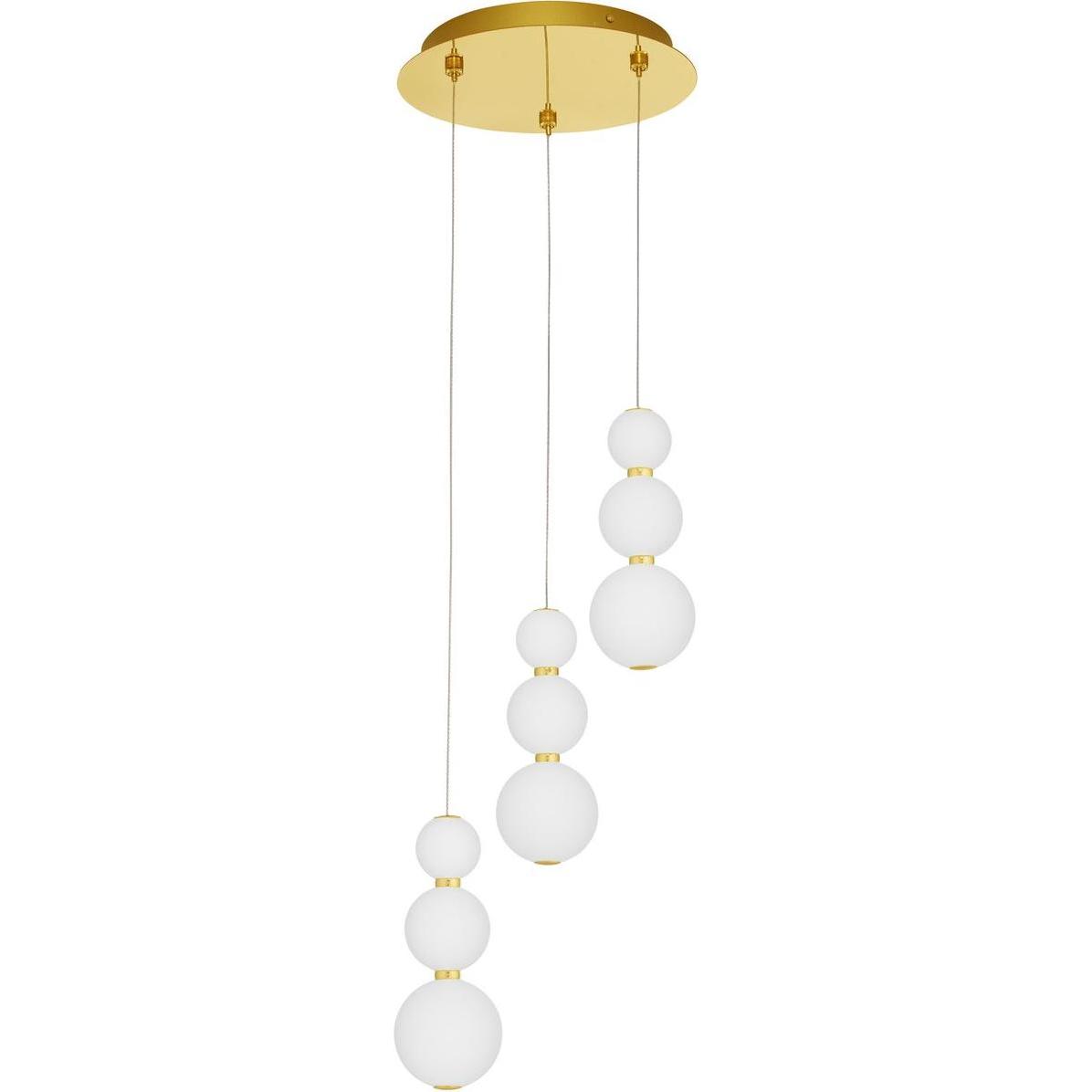 Nova Luce, Pendelleuchte, PERLA LED Pendelleuchte Gold 23W Warmweiss 150x31cm dimmbar 9695242