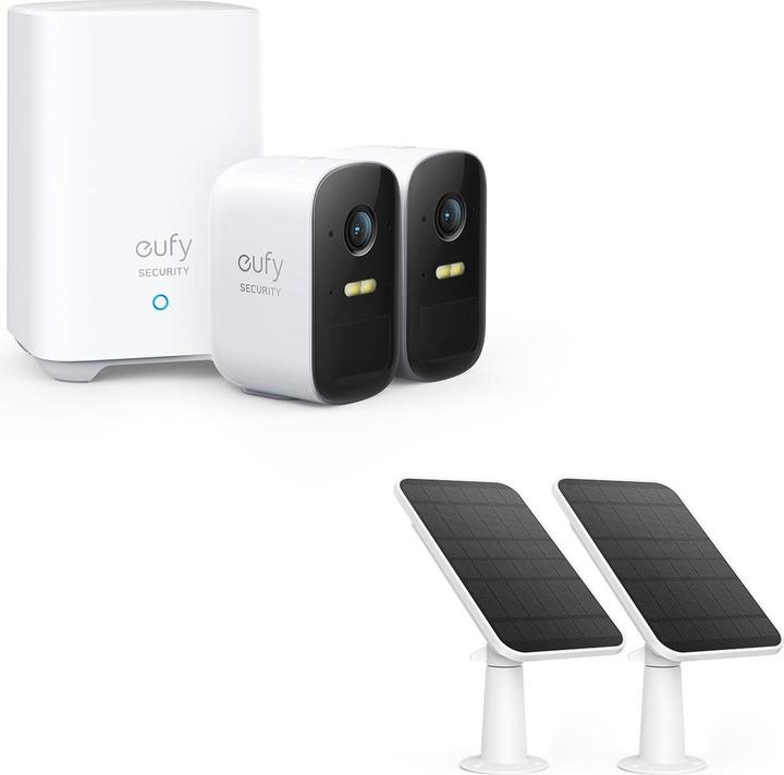 Immagine prodotto eufy eufyCam S210 (eufyCam 2C) Kit di 2 telecamere con HomeBase 2 Solar (1920 x 1080 Pixels)