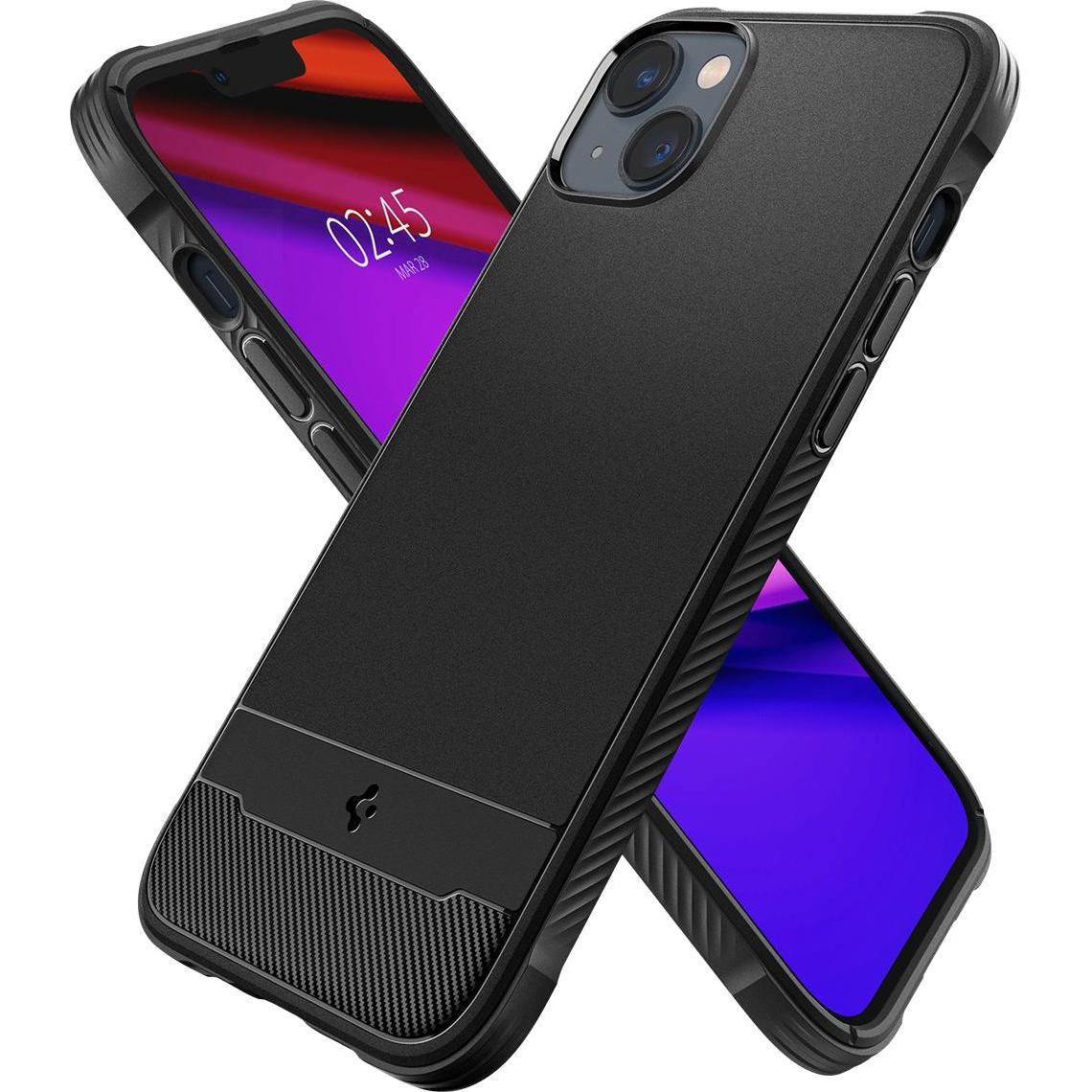 Thumbnail - Spigen Rugged Armor Mag Magsafe iPhone 14 case - Black (Apple iPhone 14), Smartphone Hülle, Schwarz
