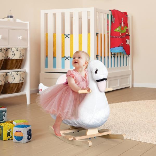 Actual product image Homcom Swan rocking horse with music