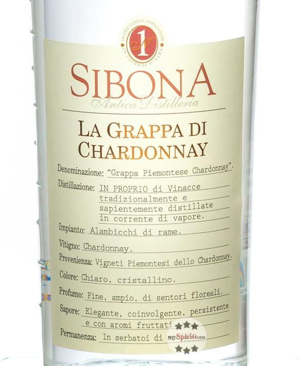 Produktbild Sibona Grappa Di Chardonnay 40% Vol. 0,5l