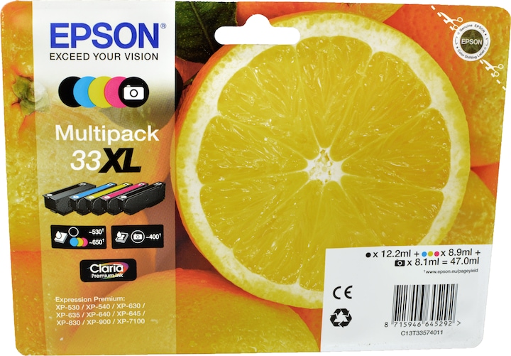 Produktbild Epson 33XL Claria Premium Multipack (M, C, Y, BK, PBK)