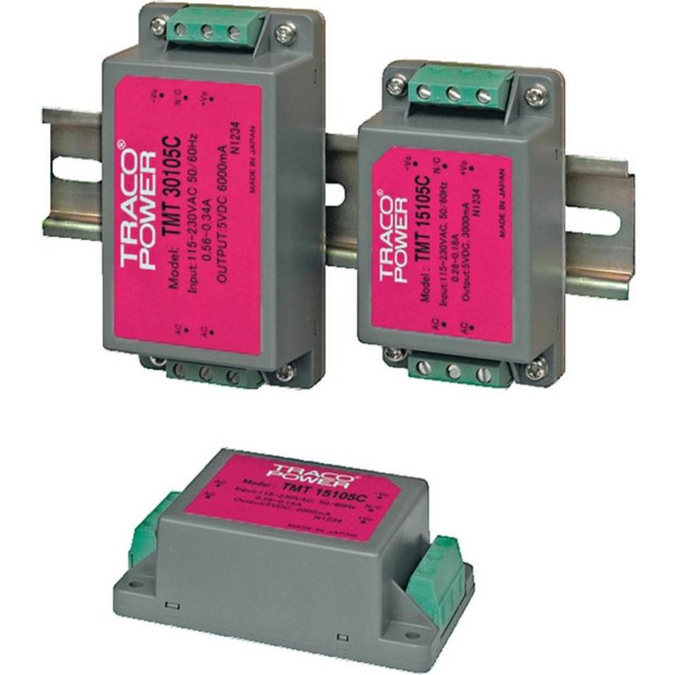 TracoPower, Spannungswandler, AC/DC-Printnetzteil TMT 15115C 15 V/DC 1 A 15 W