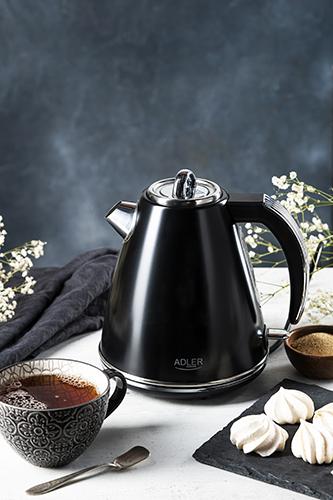 Image du produit Adler AD 1343b Electric, 2200 W, 1.5 L, Stainless steel, 360 ° rotational base, Black (1.50 l)