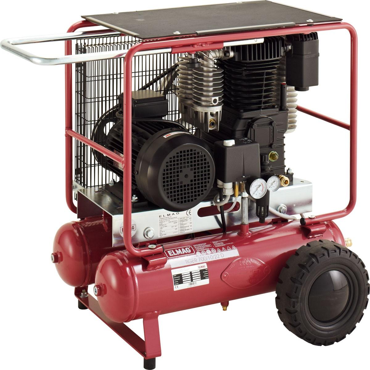 Elmag, Kompressor, Kompressor TIGER 700/10/22D - Montagekompressor (22 l)