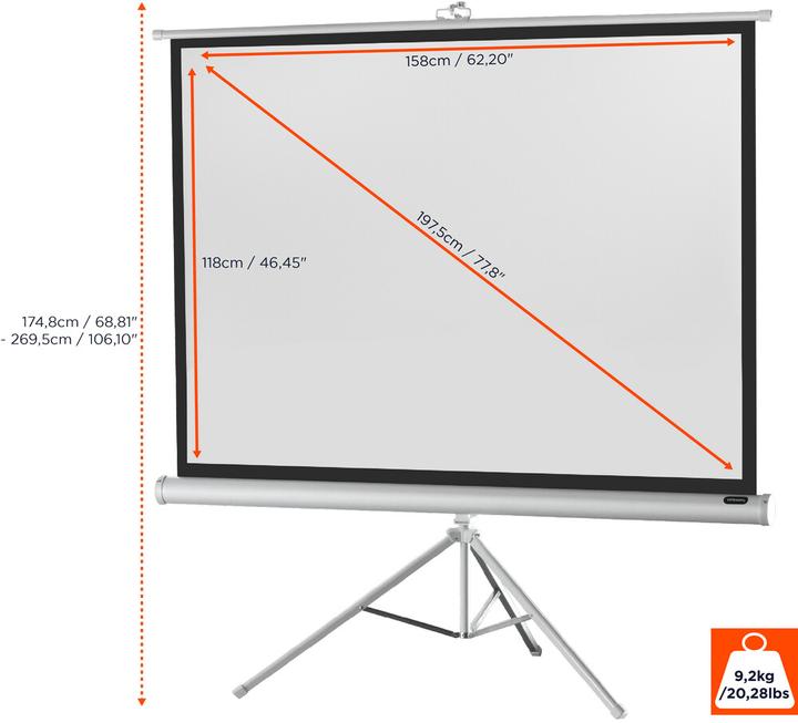 Actual product image Celexon Economy tripod screen - Projection screen with tripod - 197 cm (78") (77.56", 4:3)