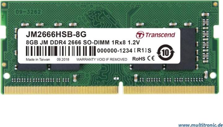 Produktbild Transcend JM2666HSB-8G (1 x 8GB, 2666 MHz, DDR4-RAM, SO-DIMM)