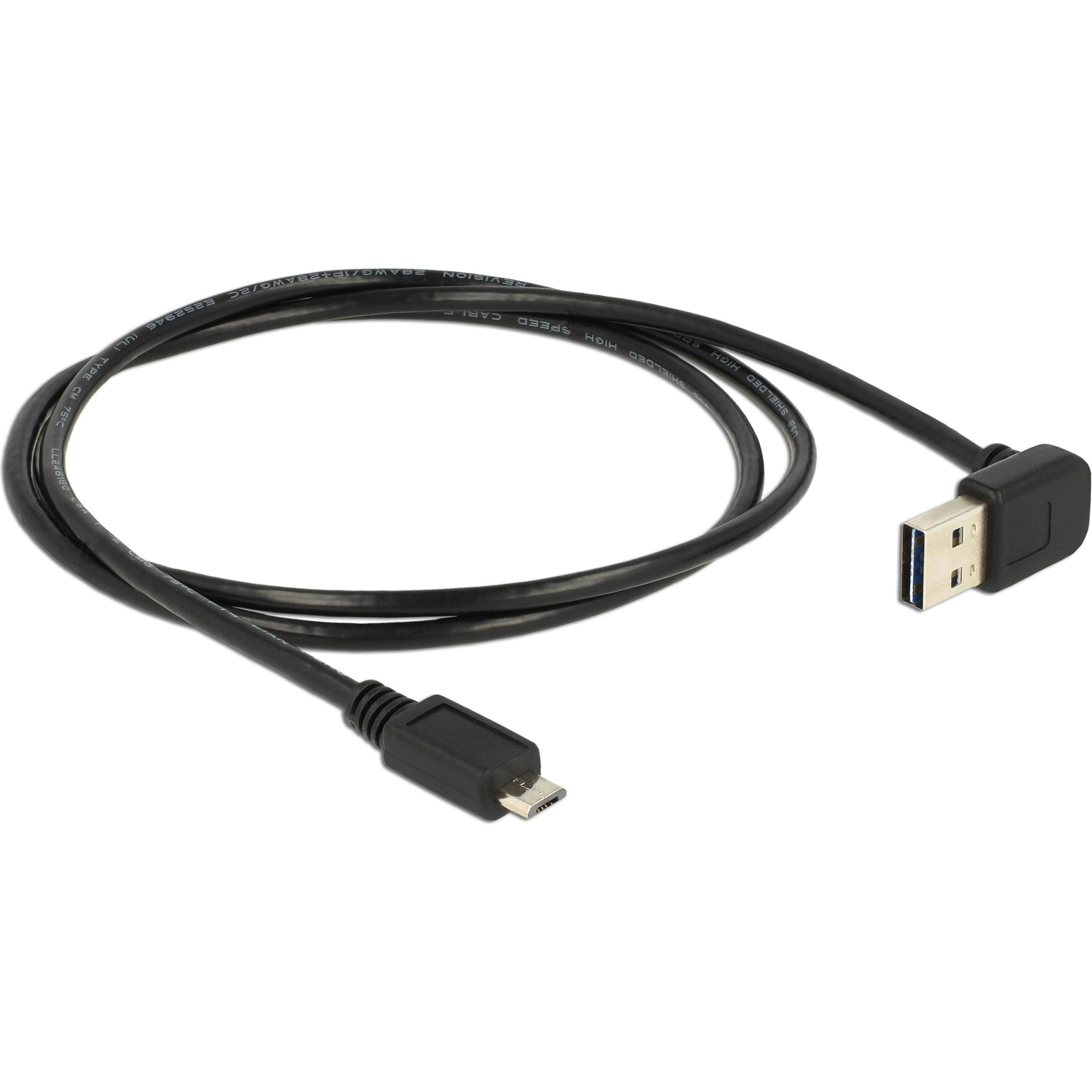 Thumbnail - Delock USB2.0-Kabel Easy A-MicroB: 5m, schwarz (5 m, USB 2.0), USB Kabel