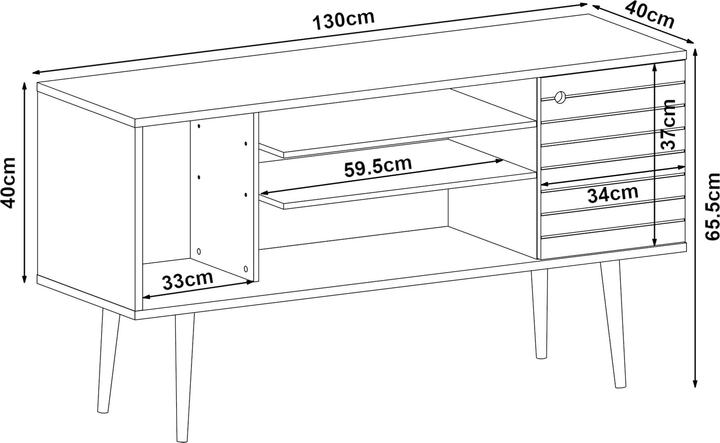 Produktbild En.Casa Fernsehschrank Vare 130x40x66 cm Weiss