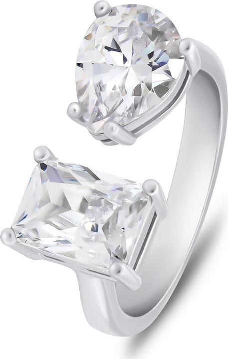 Brilio Zilver - Fonkelende zilveren ring met heldere zirkonia's RI070W - Circuit: 54 mm (54, Zilver 925)