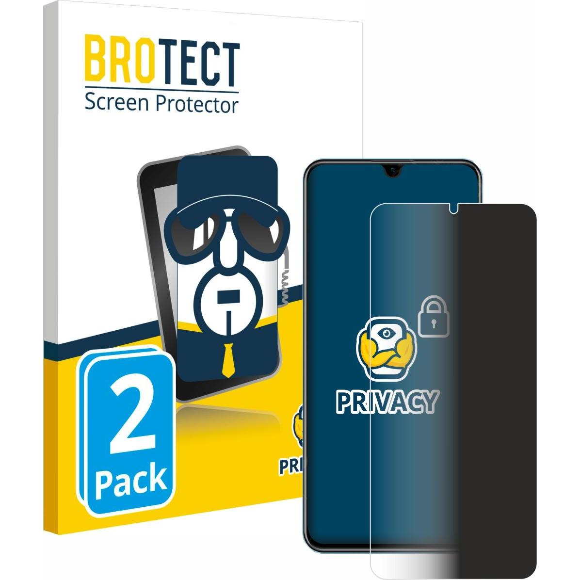 BROTECT Sichtschutzfolie Anti-Spy Privacy Folie Blaulicht-Schutz (2 Stück, Realme Note 50), Smartphone Schutzfolie, Blau