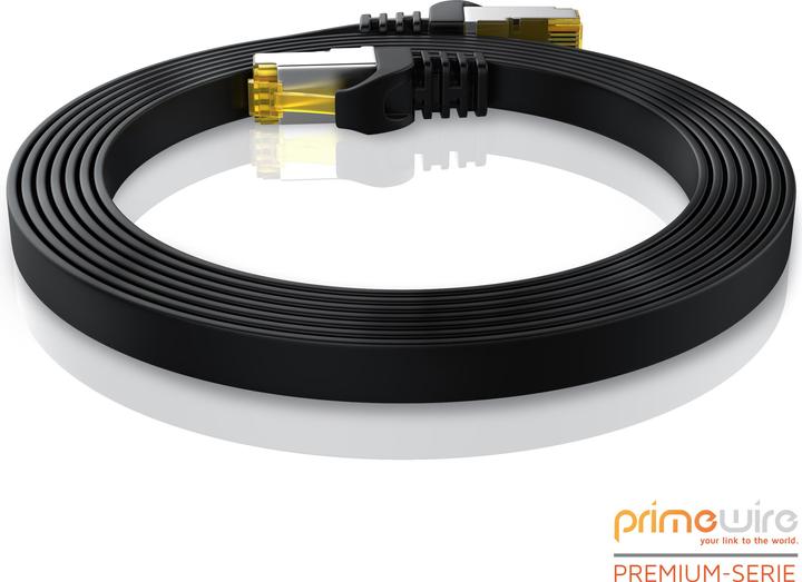 Actual product image Primewire CAT.7 network cable flat - Ethernet Gigabit Lan cable RJ45 - patch cable - comp. CAT.5 CAT.6 CAT.8 (U/FTP, CAT7, 25 m)