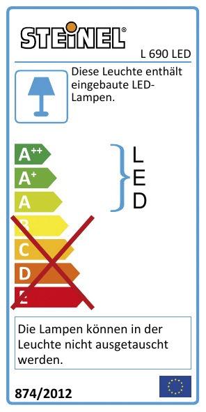 Energie-Label Steinel LED Sensorleuchte L 690 PMMA (700 lm, IP44)