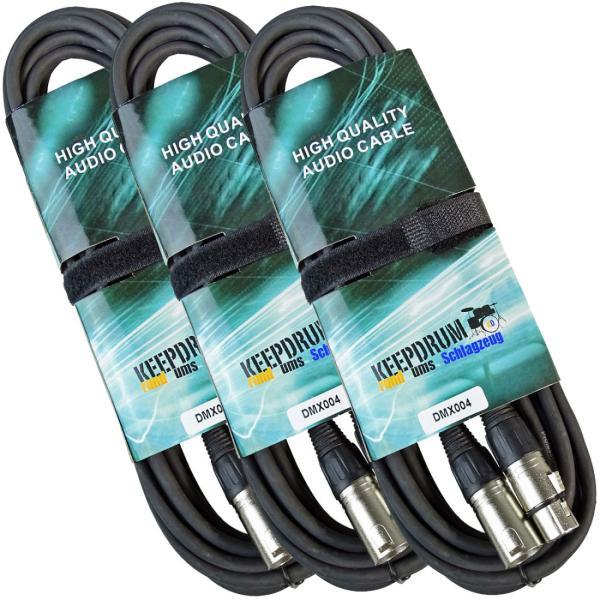Thumbnail - keepdrum 3m DMX Kabel 3-pol XLR 100-Ohm 3 Stück (3 m), Audio Kabel