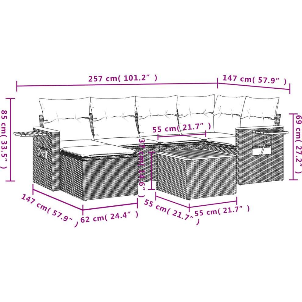 Thumbnail - VidaXL, Gartenlounge, 10-tlg. Garten-Lounge-Set mit Kissen