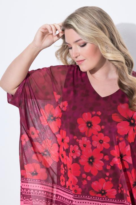 Produktbild Miamoda Mesh-Bluse, oversized, Blumenmuster, blickdichtes Jerseytop (54)