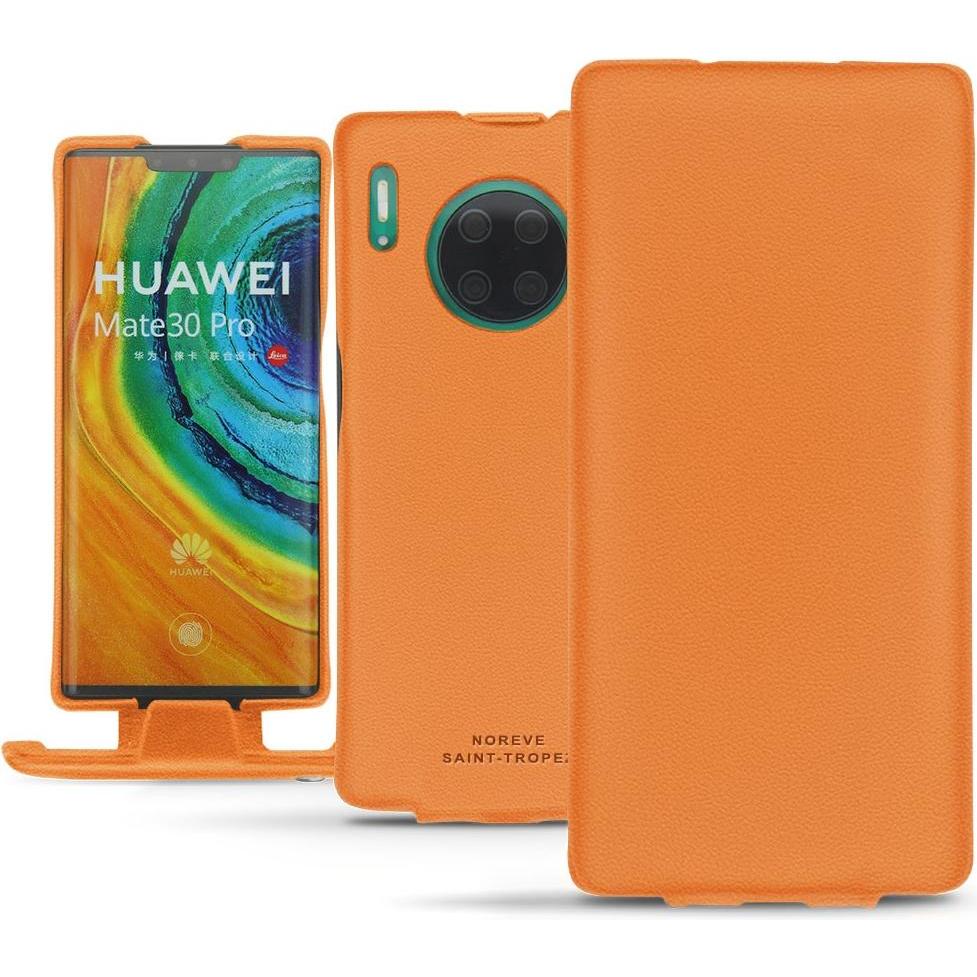 Noreve Lederschutzhülle vertikal (Huawei Mate 30 Pro), Smartphone Hülle, Orange