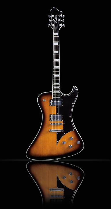 Actual product image Hagstrom Electric Guitar, Fantomen, Tobacco Sunburst (Electric guitar, Mahogany, Maple)