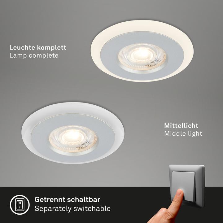 Produktbild Briloner LED Einbauleuchten-Set, mit RGB-LED, chrom-matt, 3xLED/5W, IP44 (460 lm)