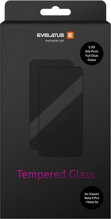 Actual product image Evelatus Redmi Note 9 Pro/Note 9S 2.5D Silk Print Full Glue Glass (1 Piece, Xiaomi Redmi Note 9S, Xiaomi Redmi Note 9 Pro)