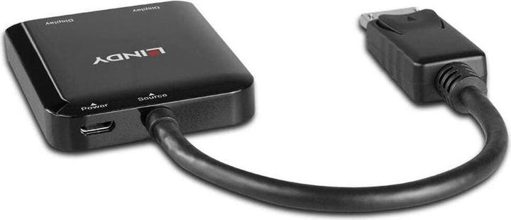 Actual product image Lindy 2 Port DisplayPort 1.2 MST Hub For connecting 2 DisplayPort displays to a computer with a display (USB-A, 2 ports)